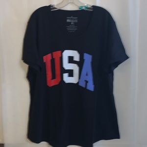 General Standard  Black T-Shirt Round Neck- with USA Extra Large New with Tags